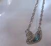 Cigno di cristallo Ciondolo charm amante moda Set di gioielli regalo di compleanno presente Collana Orecchino charm di qualità ragazza appuntamento