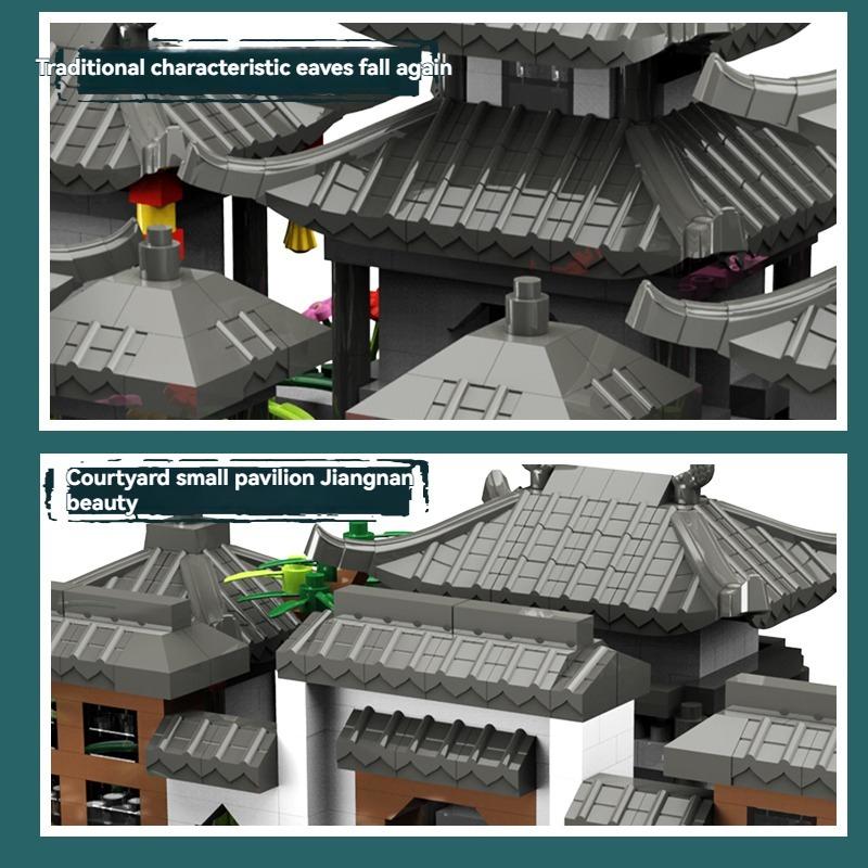 Non-Toxic Chic Micro Suzhou Garden Three In One Ancient Style Architecture With High Difficulty Assembly Block Toys Puzzle Birthday Gift