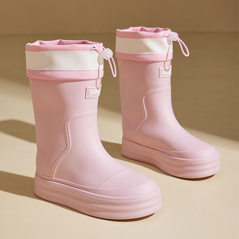 Women's thick-soled medium tube water shoes can be worn in all seasons, work shoes, car wash waterproof and non-slip indoor and outdoor rubber shoes