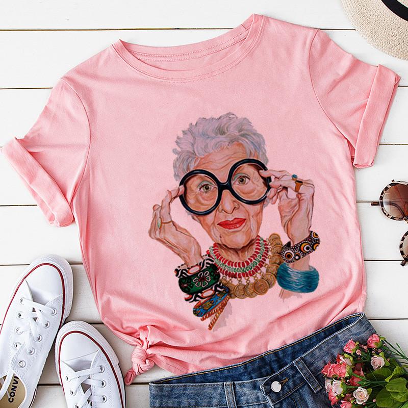 Yellow Plus Size T Shirt Women Summer Print Lady Casual T Shirt Tops Harajuku Streetwear