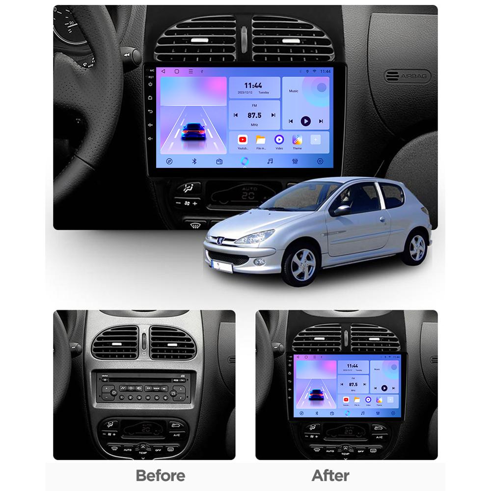 Car Radio Android Auto Carplay For Peugeot 206 2001-2008 Multimedia Player Head Unit Stereo GPS Navigation BT WIFI 1+16GB
