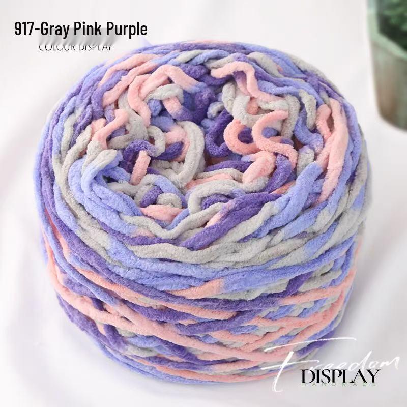 New 3.8 Liang Colored Ice Yarn: Thick Single-Strand for Crochet - Ideal for Shoes, Slippers, Scarves, and Seat Cushions.