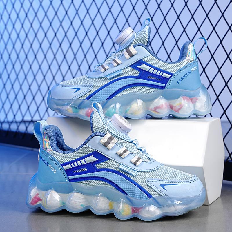 Big Boys Shoes Children's Mesh Sneakers Breathable Mesh Shoes Rotating Button Men