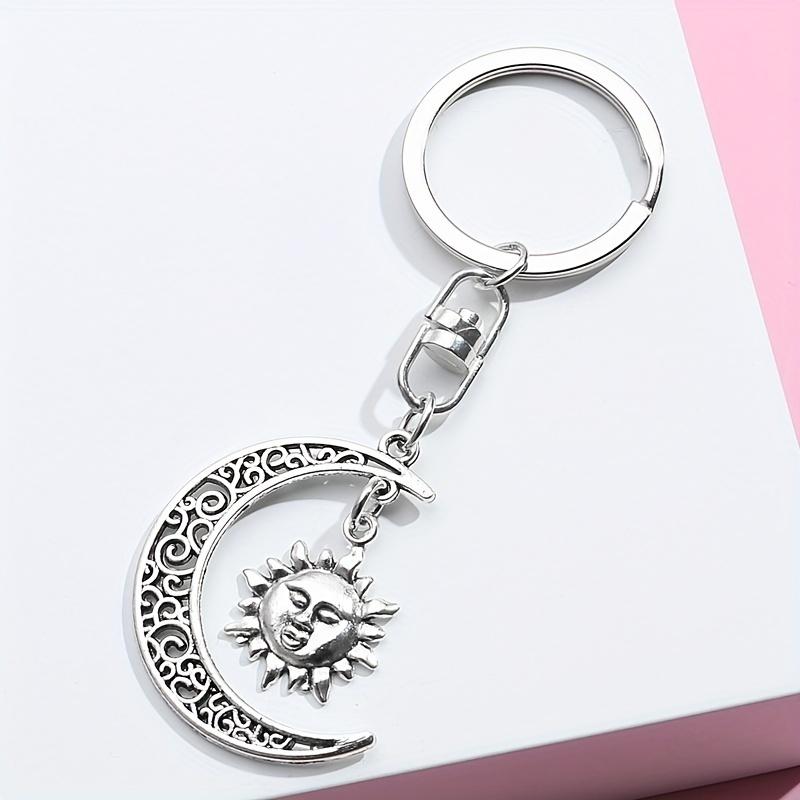 Moon Love Star Keychain (4PCS) – Alloy Charm Pendant for Bags & Cars, Fashion Accessories