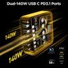 240W Multi-Port USB GaN Charger with PD3.1 and 140W Single-Port Charging