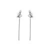 Silver Needle Pearl Long Tassel Earrings - Elegant High-End Cold Style for Women