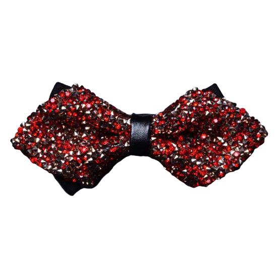 Bow Tie Sparkling Rhinestones Decor Sharp Corner Design Bow Tie Weddings Business Parties Suit Accessories