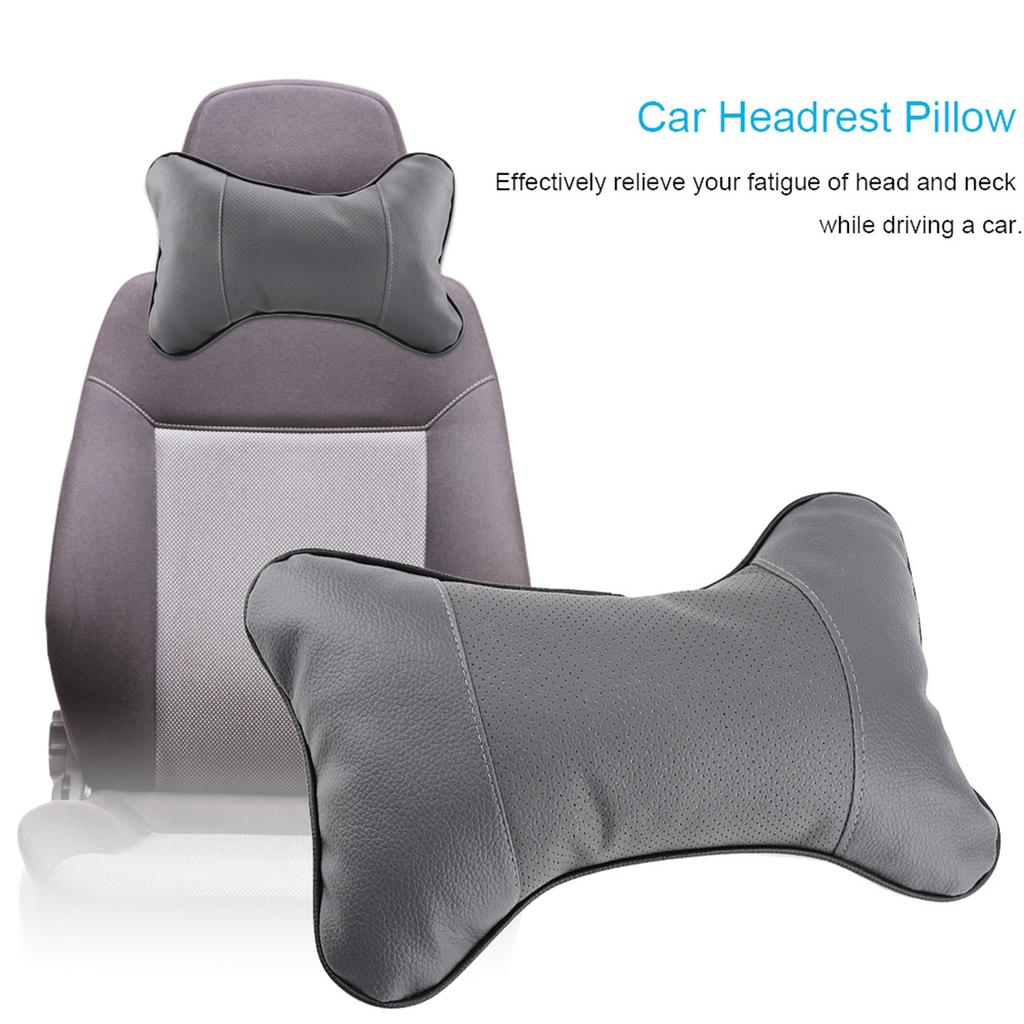1Pc Soft Auto Car St Hdrest Pillow Brthable Hd Neck Support Cushion Pad(Beige)