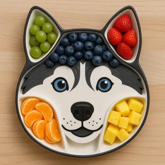 Wooden Food Plate for Snacks Appetizer Fruit Vegetable Picnic Kitchen Party Eco-Friendly Plates Dog Face Shaped