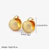 Nidin New Retro Unique Personality Stud Earrings For Women Female Hemisphere Shape Copper Ear Jewelry Engagement Wedding Gifts