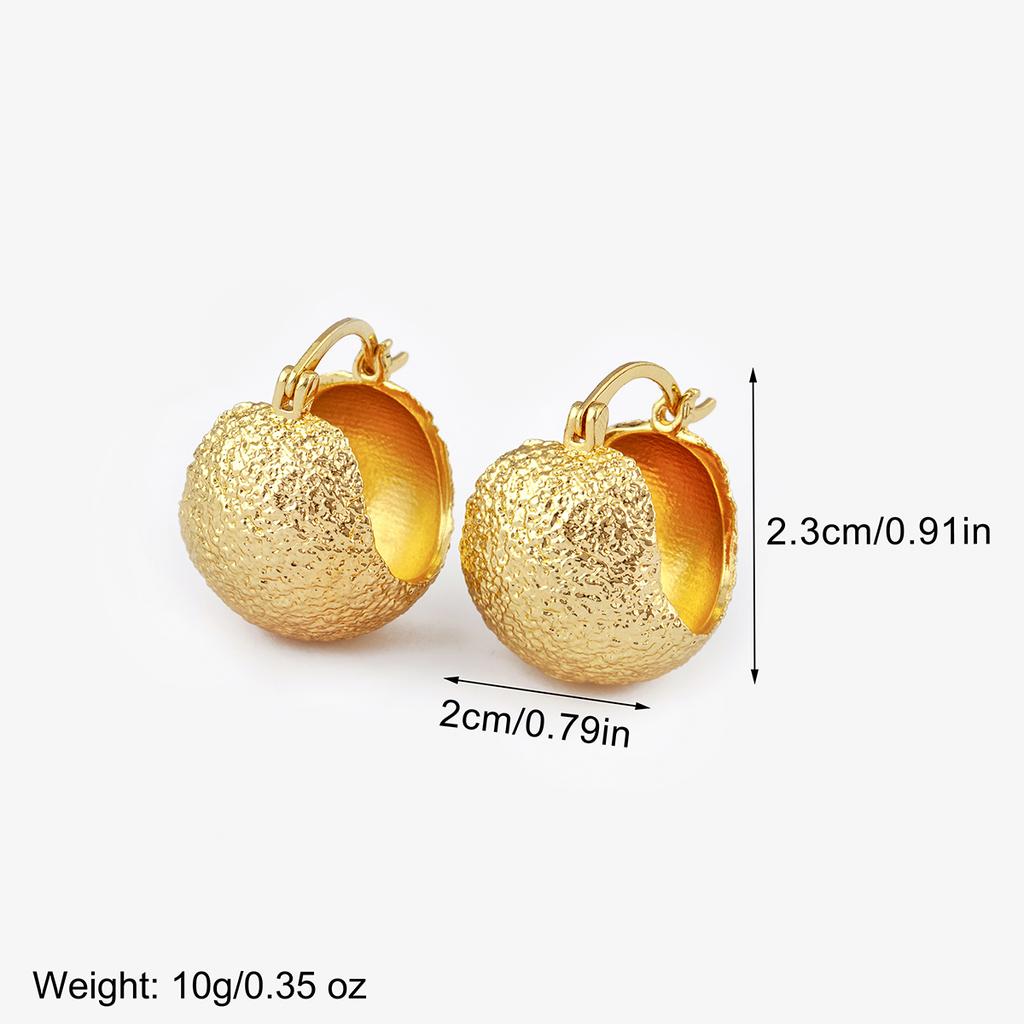 Nidin New Retro Unique Personality Stud Earrings For Women Female Hemisphere Shape Copper Ear Jewelry Engagement Wedding Gifts