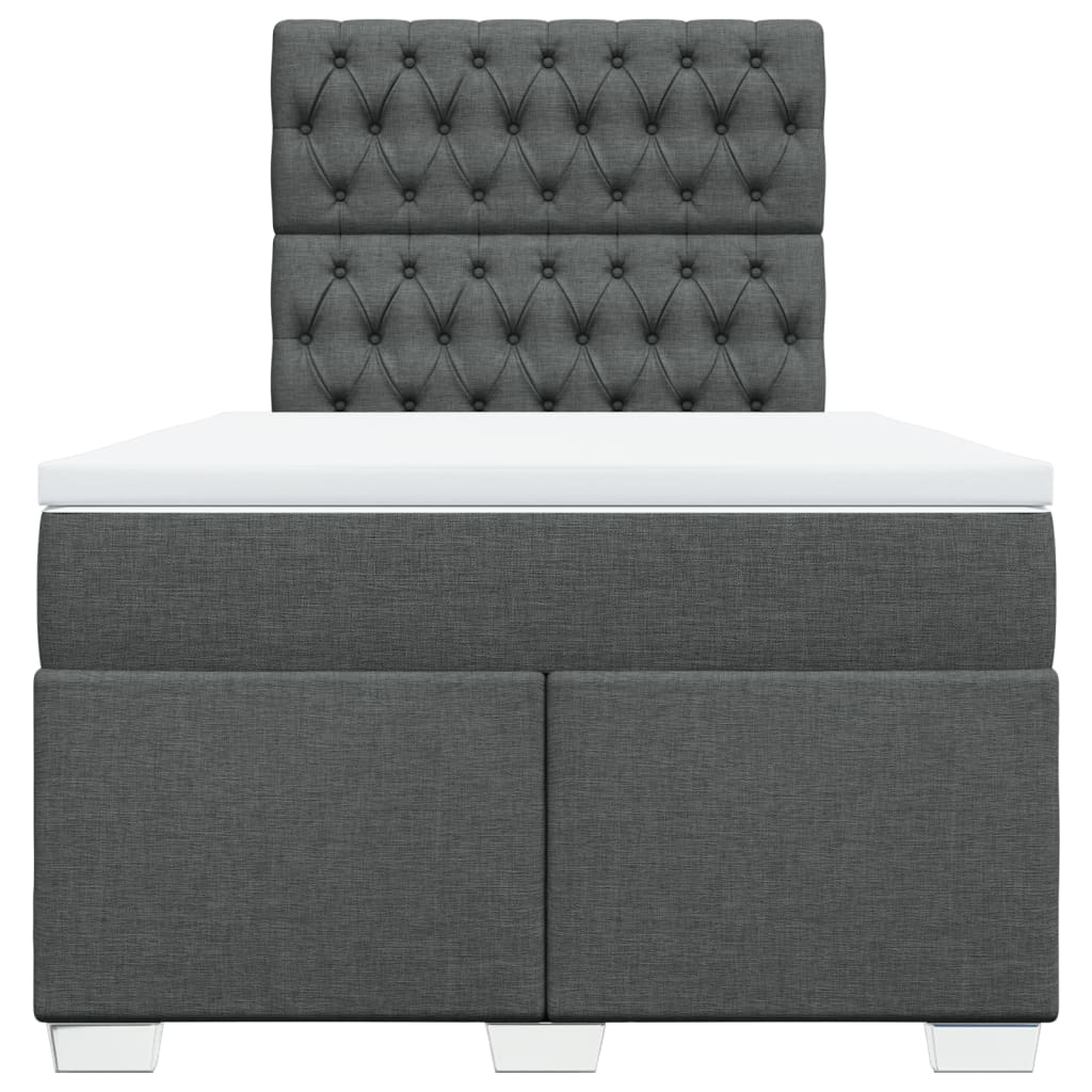 Vidaxl Continental Bed With Mattress, Dark Grey Fabric 120X200 Cm