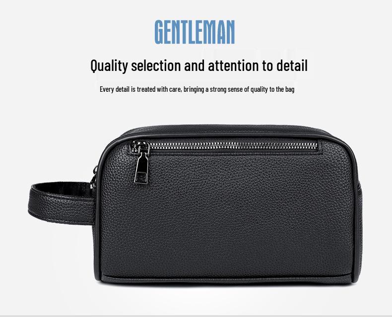 Men's Large Capacity Lightweight PU Business Clutch Bag