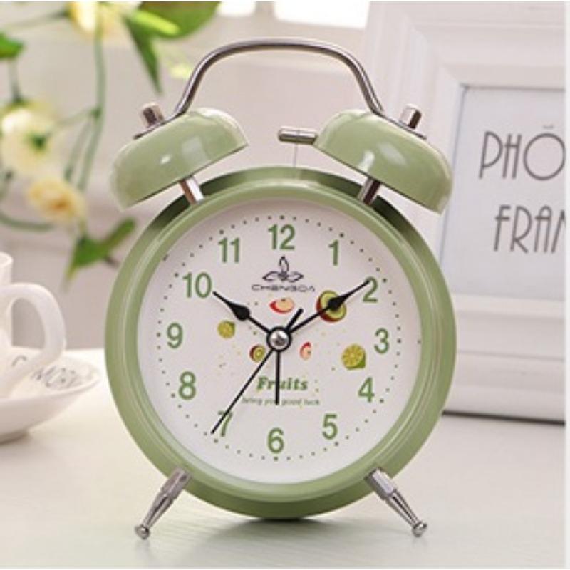 

Новая корейская версия металлического будильника с двойным звонком, конфетного цвета, детский прикроватный будильник