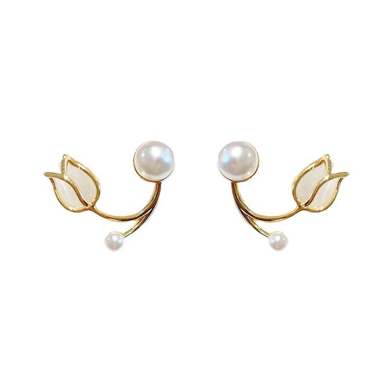 Elegante Süßwasserperlen-Ohrstecker für Damen - Trendig, Schlicht, Feenhafter Stil