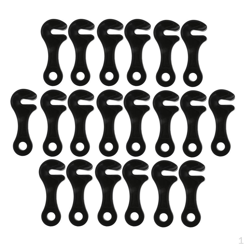 

20PCS Camping Guylin Stopper Tent Rope Fastener Canopy String Cord Tensioner Tightener Hooks for