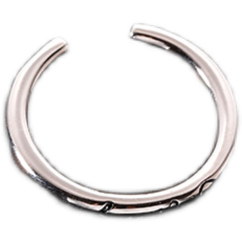 925 Sterling Silver Women's Trendy Letter Open Ring - Niche Design, Fashionable Plain Band for Index Finger, Light Luxury Style