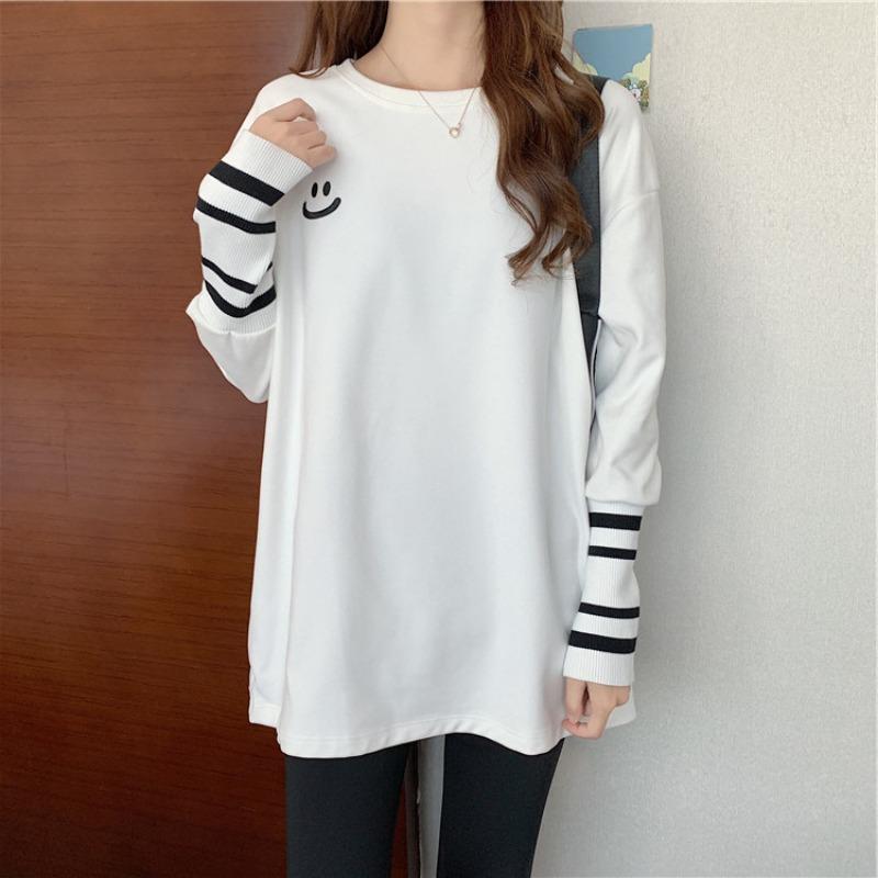 Samt Langarm T-Shirt Damenoberteil