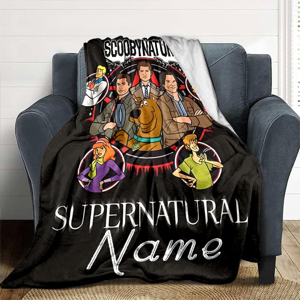 Scoobydoo Supernatural Characters Mystery Machine Four Seasons Blanket Customized With Your Name Lightweight And Warm Perfect Gift For Home Office