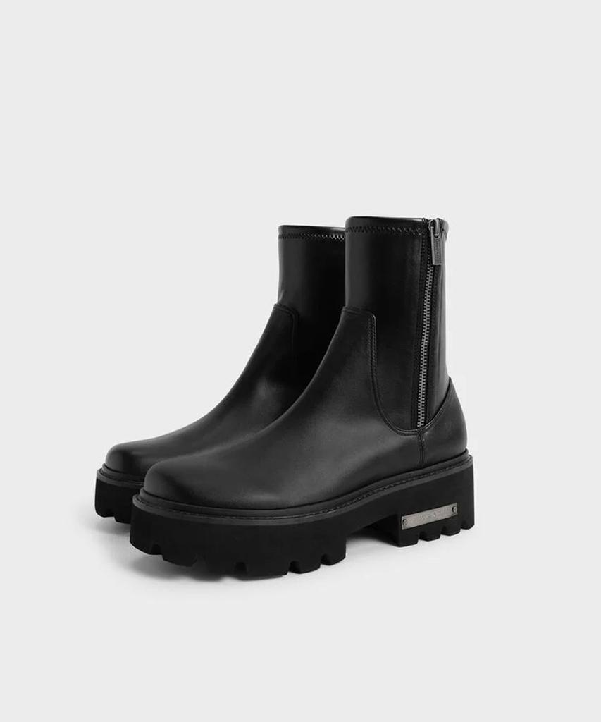 Charles & Keith Side Zipper Ankle Boots 2 Colors Ck1-90580141