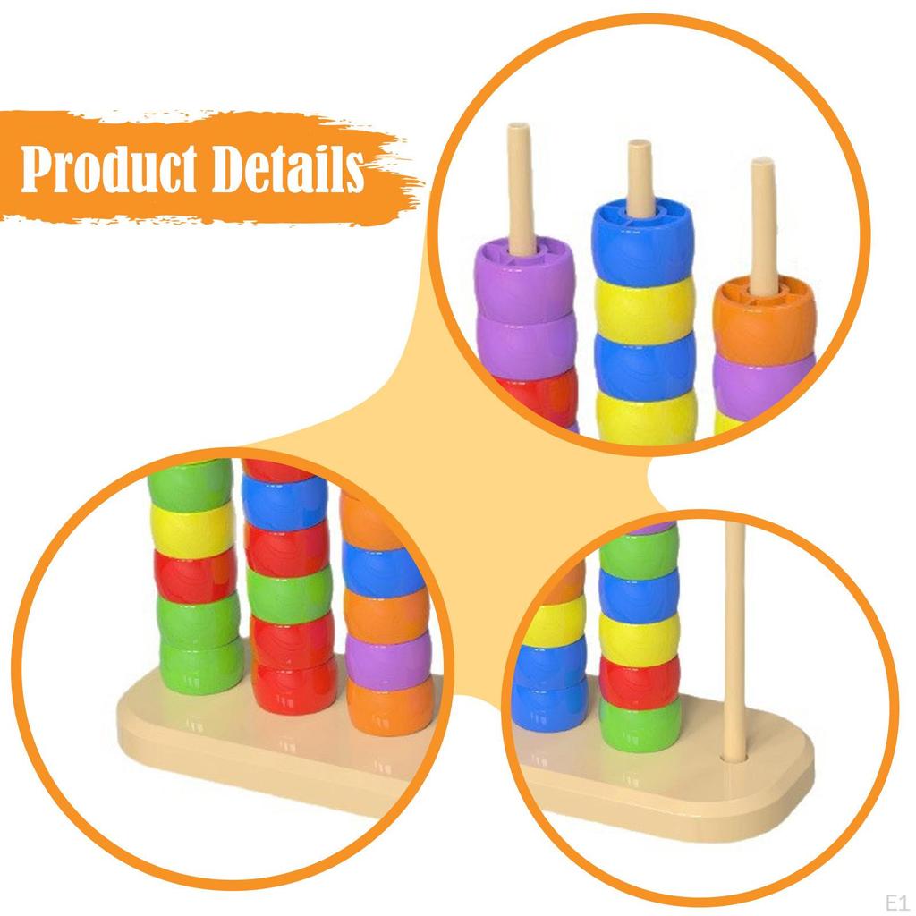 Color Sorting Stacking Toys Beads Sequencing Toy Set Counting Game Educational for Boys Girls