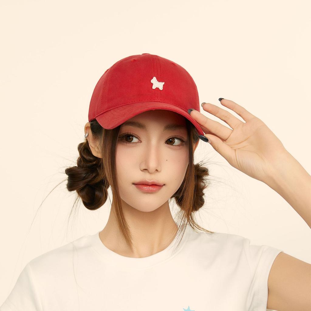 Fashion Hat Korean early spring new Korean pony embroidered baseball cap women's big head circumference showing face small peaked cap