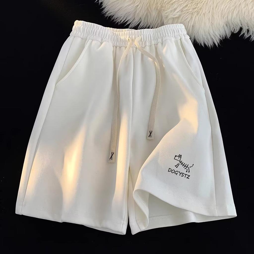 Retro Simple Shorts Men's Summer Teenager Versatile Print Loose Casual Centre Pants