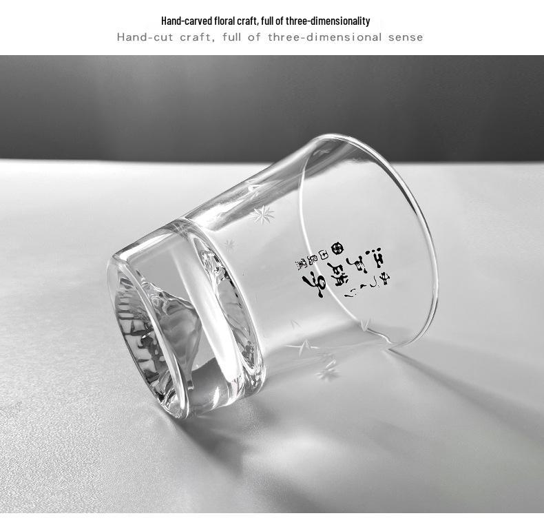 Japanischer Mount Fuji Glasbecher: Kreativer Becher mit Schneekappe für Tee, Milch, Whiskey oder Bier