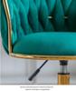 Elegant Gold Makeup & Dressing Stool with Fabric Upholstery