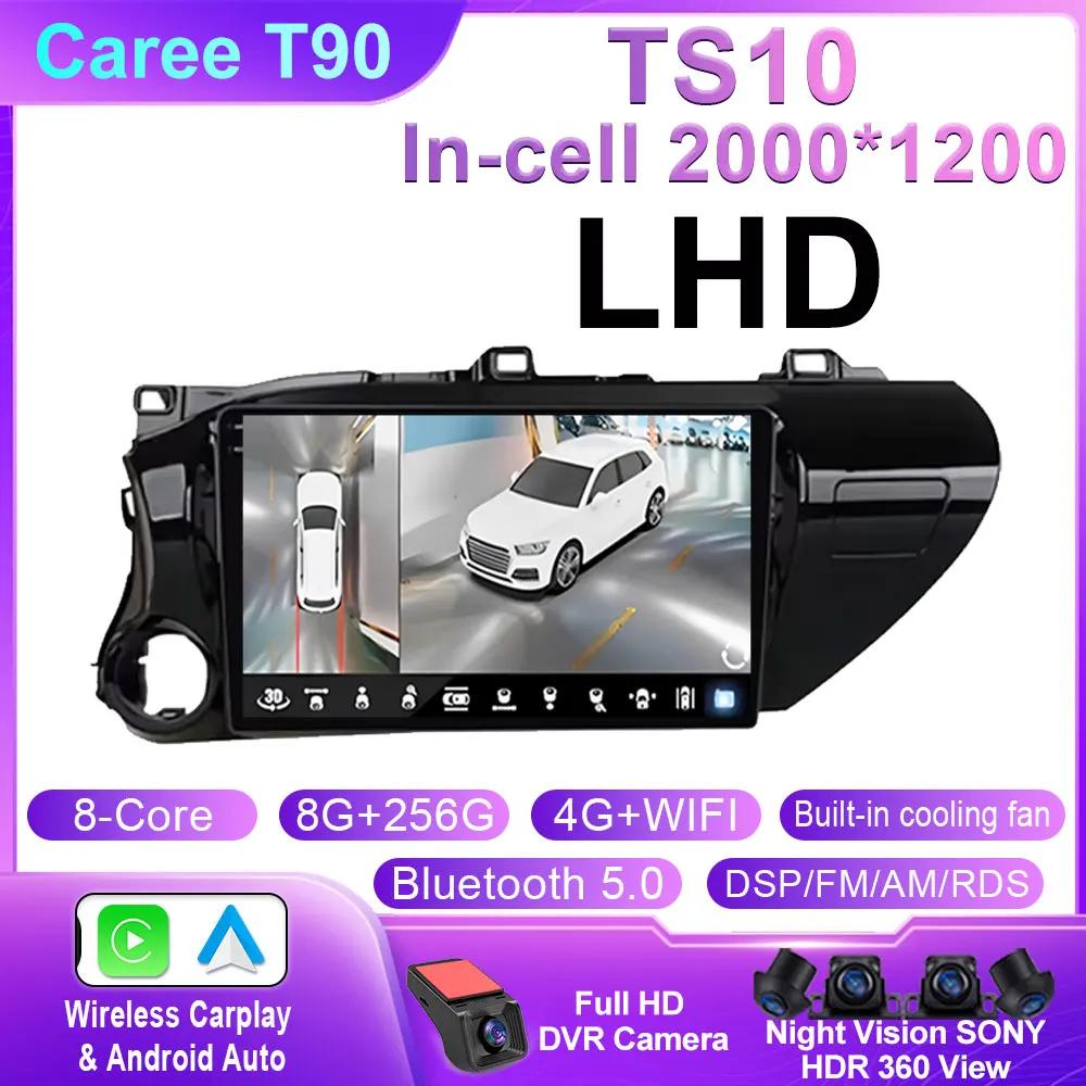 Android 14 Carplay Car Radio For Toyota HILUX REVO VIGO IMV 2016 2017 Navigation GPS Multimedia Player WiFi+4G Stereo Video BT