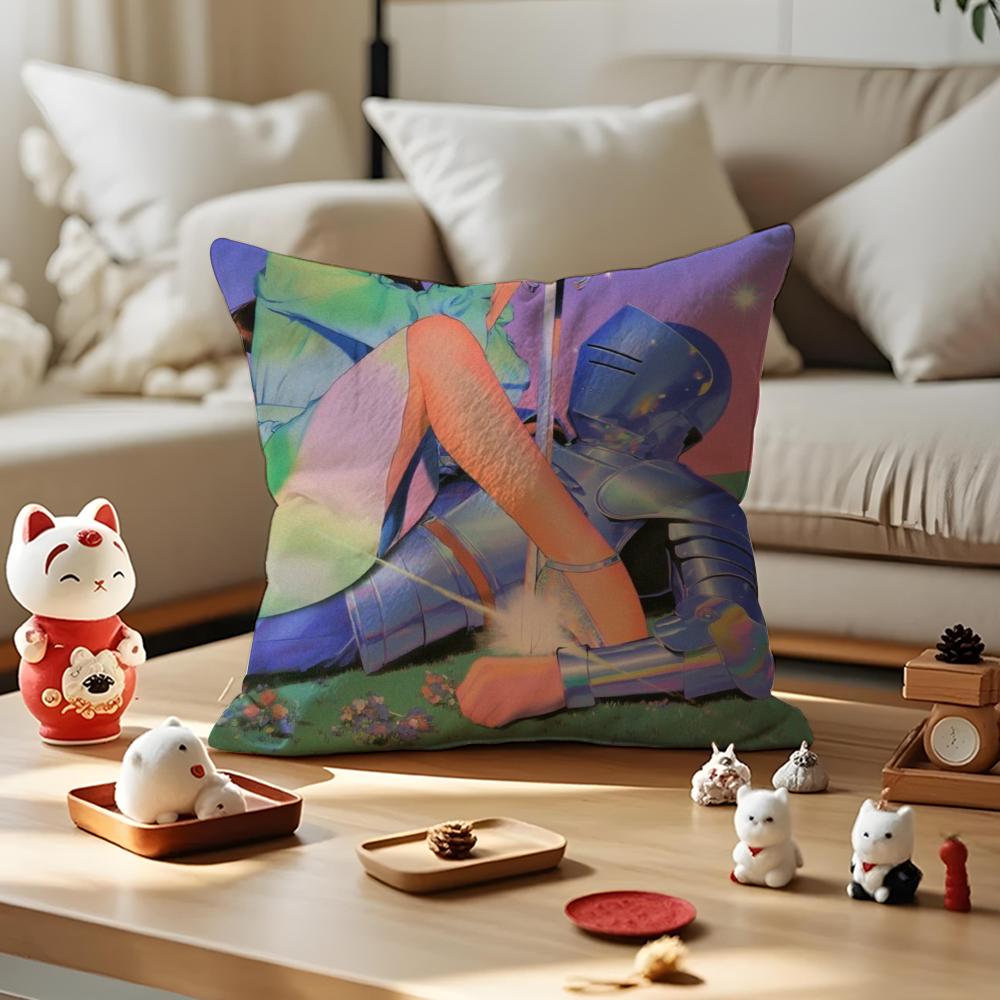 Neon Dream Cushion Cover Anti-dustmite Pillowcase Invisible Zipper Silky Short Plush Sofa Cushion Cover
