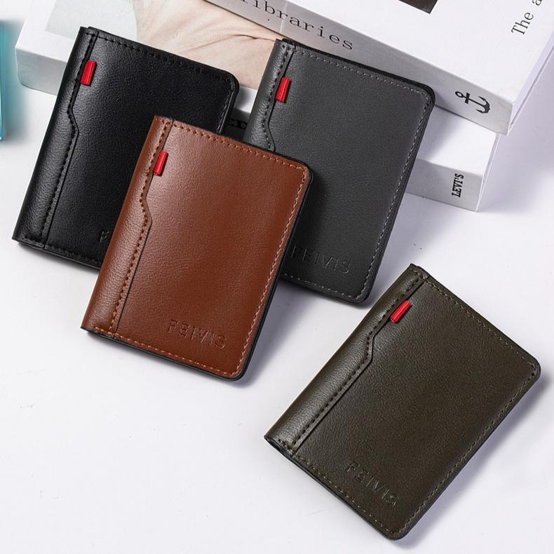 Portofel Mini pentru Bărbați Ultra-subțire Piele Moale Portofel pentru Carduri de Credit Clip pentru Bani Suport pentru Carduri Portofele Scurte Verticale de Înaltă Calitate