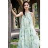 Forest Garden Halterneck Chiffon Dress