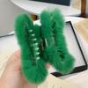Korean Style Real Rabbit Fur Hair Claw for Autumn/Winter Updo
