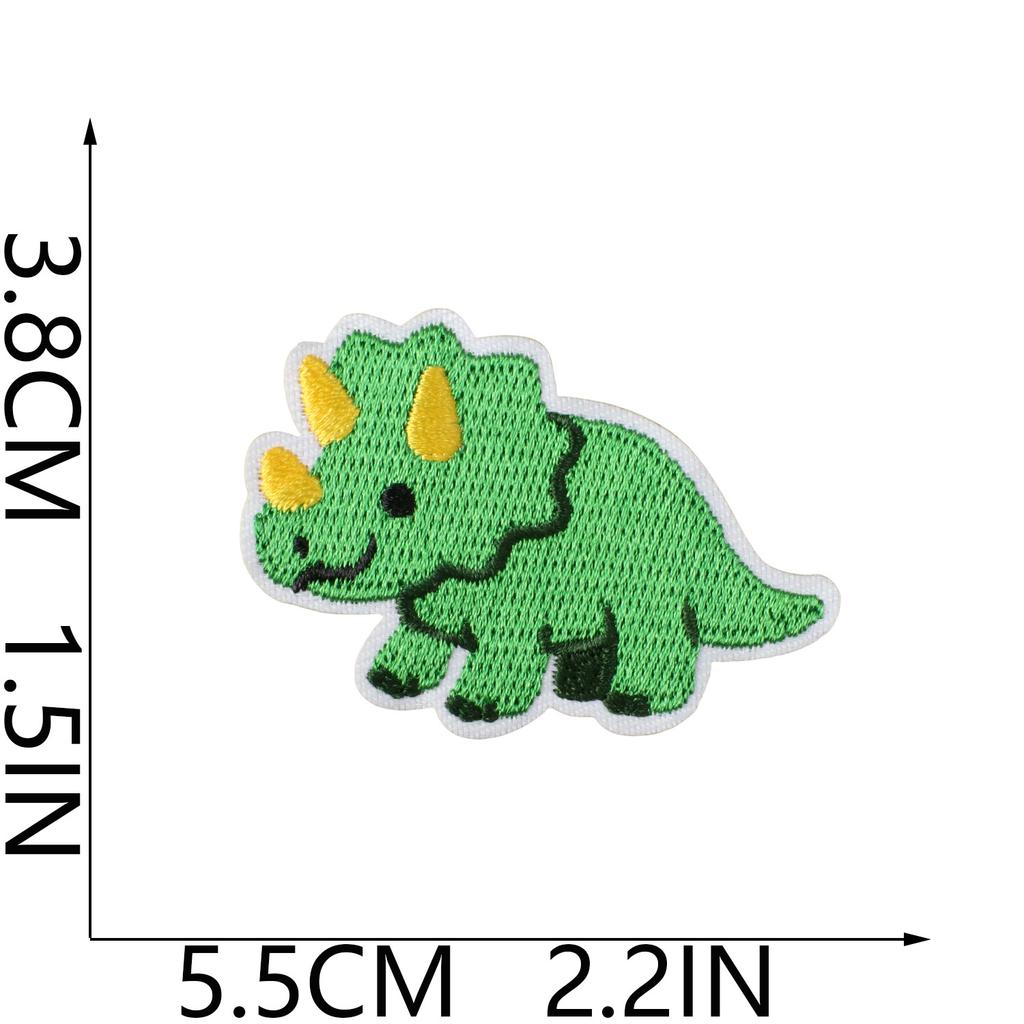 Children'S Birthday Party Embroidery Cloth Sticker Bag Decoration Little Dinosaur Patch Sticker Cartoon Cake Candle Embroidery Stamp Ironing