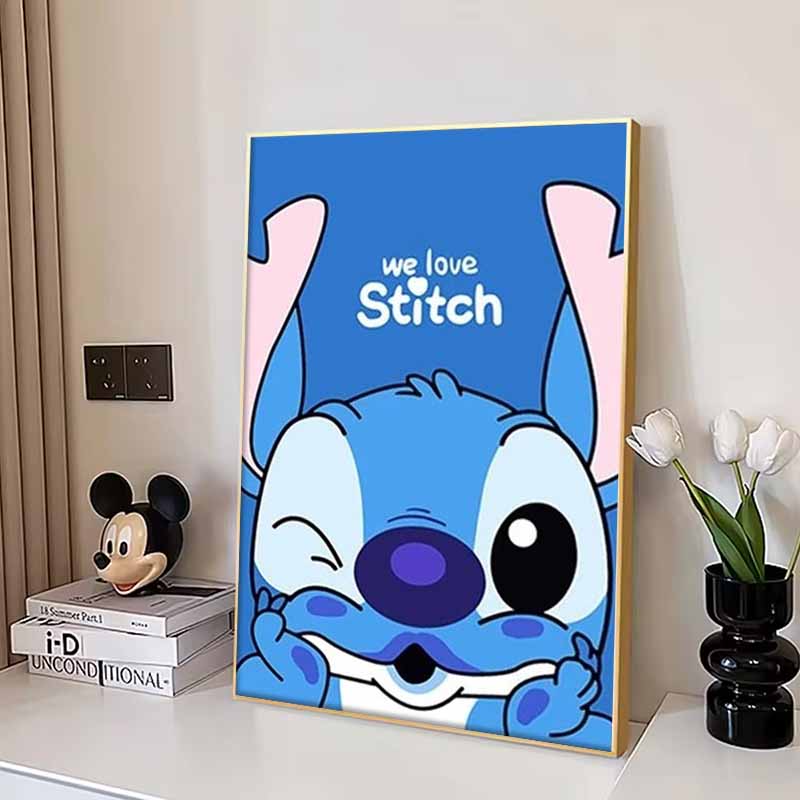 Disney Diamond Painting Stitch Cute Winking Illustration Wall Decoration Full Diamond Cross stitch DIY Gift Home Decoration
