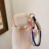 Simple Autumn and Winter Solid Color for AirPods 1 Protective Case Pro1 Bluetooth 1/1 Generation Earphone Case Portable Rope