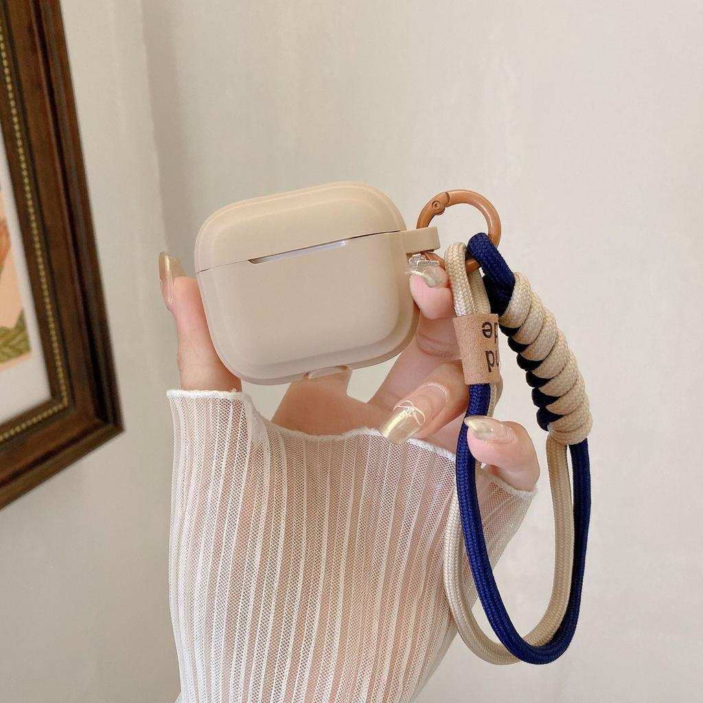 Simple Autumn and Winter Solid Color for AirPods 1 Protective Case Pro1 Bluetooth 1/1 Generation Earphone Case Portable Rope