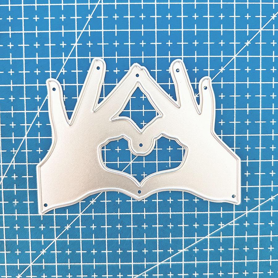 

Love Heart Finger Metal Cutting Dies Stencils for Scrapbooking/photo Album Decorative Embossing Paper Cards dies серебряный