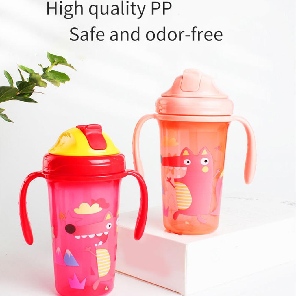 Twin Handle Baby Water Bottle Large Capacity Safe Training Drink Cup for Infants Learning To Drink Independently