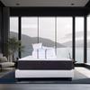 Ensemble Matelas 140x190 cm, Sérénité, 27 cm, ressorts ensachés, ferme, face été/hiver + sommier gris ep20cm + 2 oreillers + couette