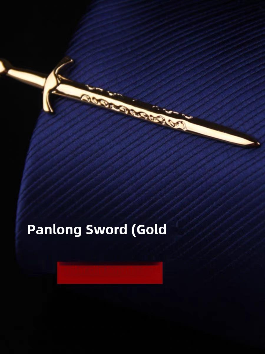 

Елегантний золотий затискач для краватки : Дизайн «Ножиці та пір я» для чоловічого офіційного одягу