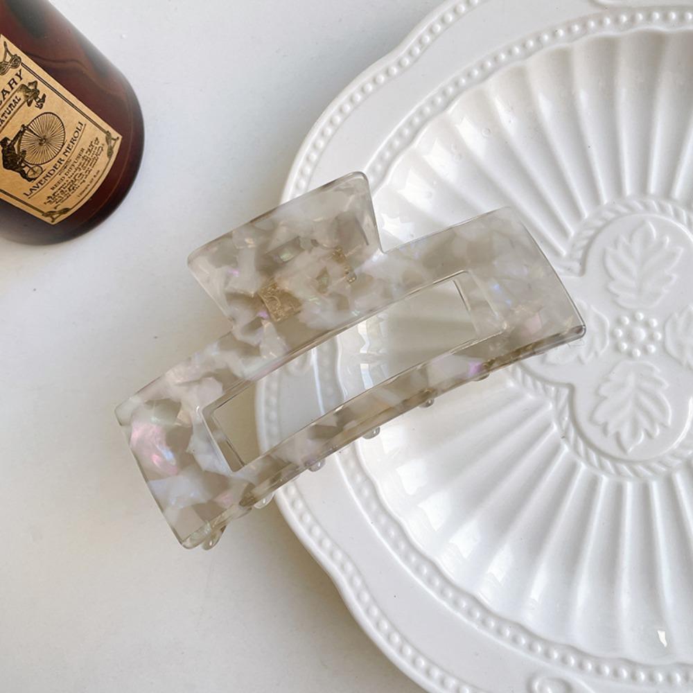 French Style Rectangular Hollow Hair Claw Colorful Shark Clip Acetic Acid Hair Clip  Travel