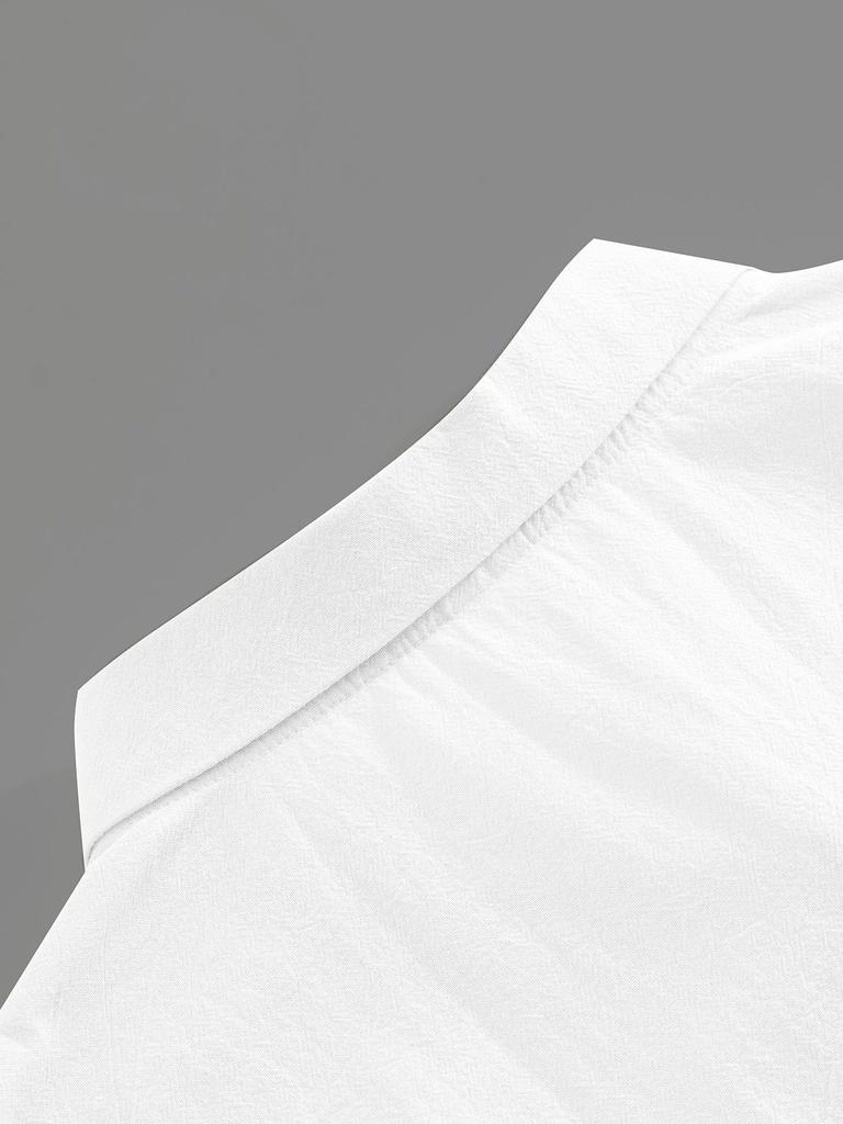 2025 Summer Linen Men's Short Sleeve & Long Sleeve Cardigan Casual Button-Down Beach Shirt
