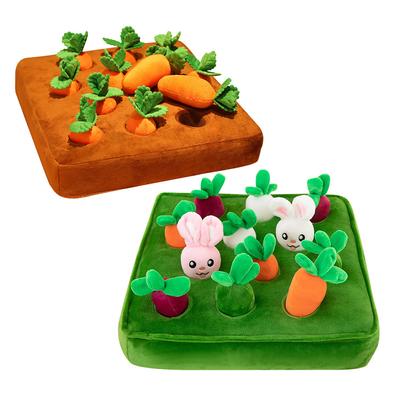 2 Sizes Creative Harvest Carrots Dolls Simulated Green Grass Plush Toys Kawaii Carrot Rabbit Field Educational Toys for Children
