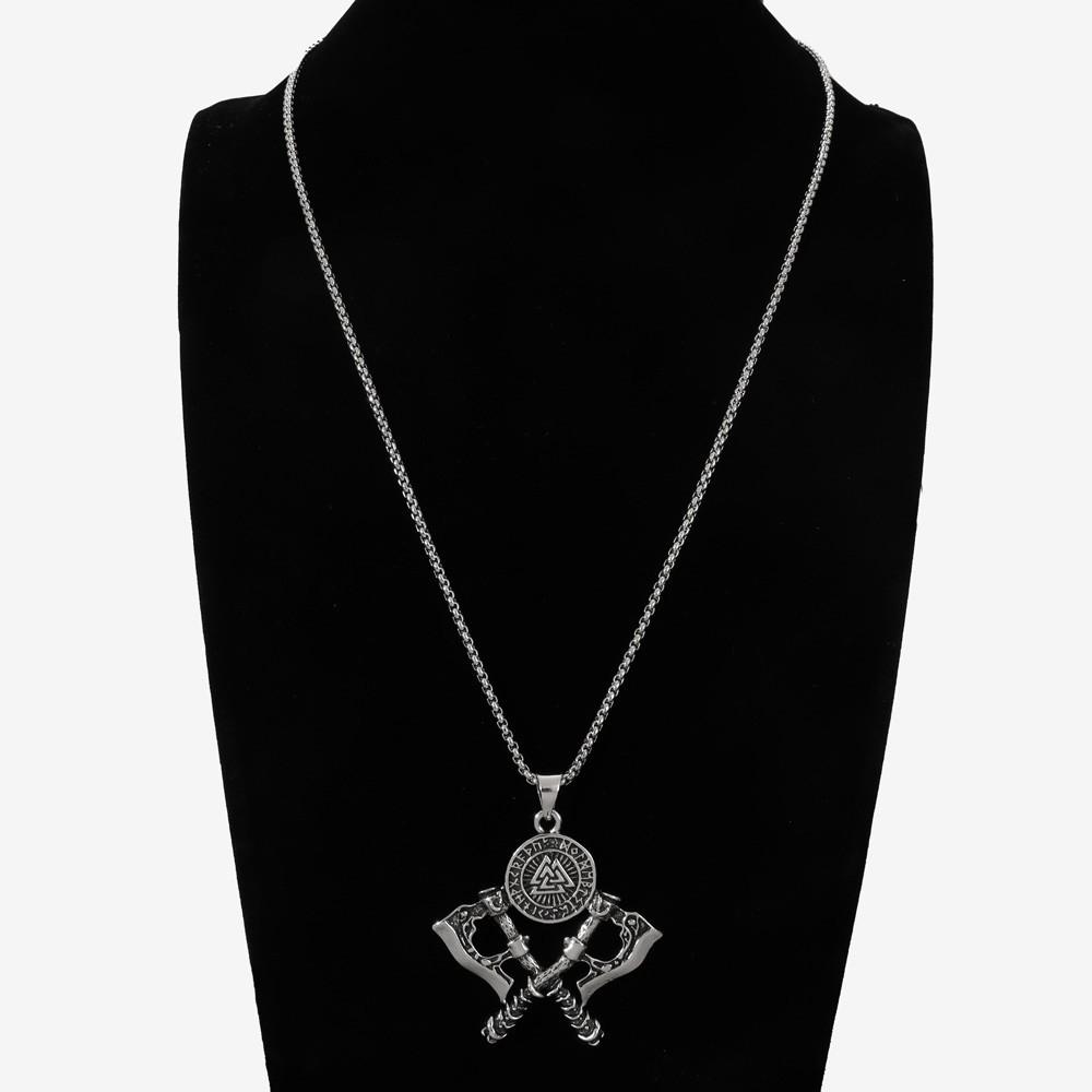 Collier Pendentif Hache Rétro pour Homme