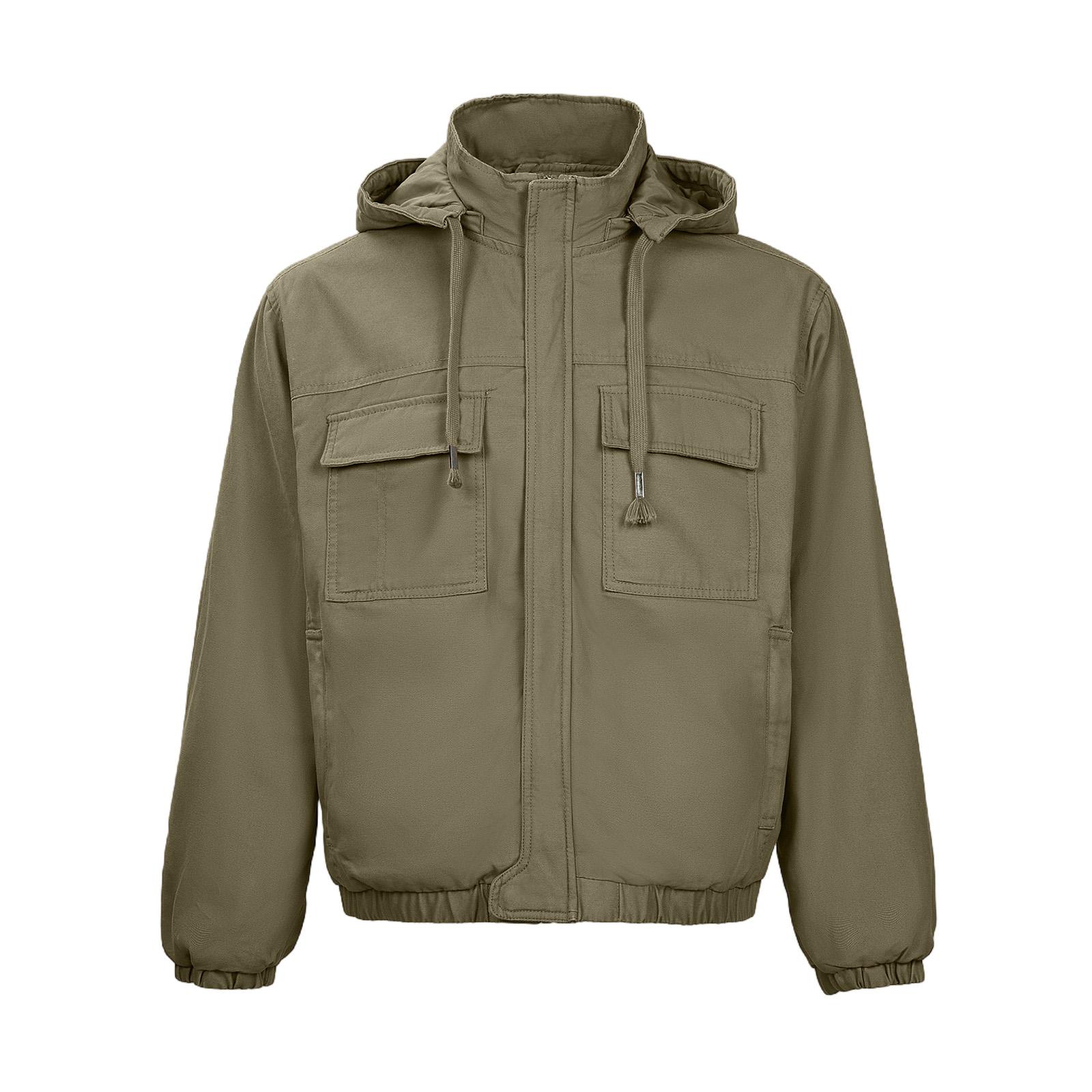 

Мужская толстовка-худи однотонная с карманом на молнии, со съемным капюшоном, ветрозащитная хлопковая куртка, пальто с несколькими карманами L