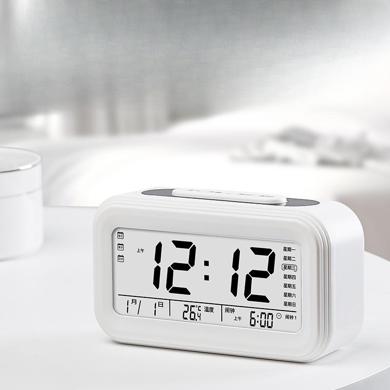 Charging Voice Clock Three Sets of Alarm Clock Smart Smart Clock Creative Mute LED Electronic Alarm Clock Gift