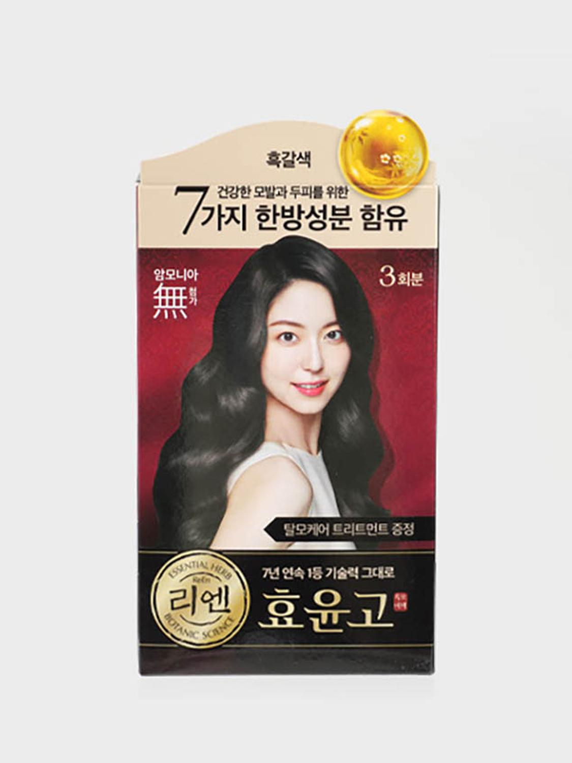 Краска для волос ReEn Heukmobichaek Hyoyungo Крем-краска - Темно-коричневый 1ea