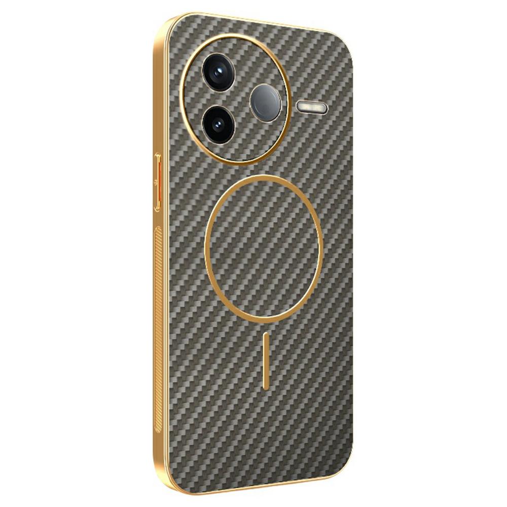 For Xiaomi Redmi K80 5G/Poco F7 Pro 5G Phone Case Carbon Fiber Textured Electroplated TPU Back Cover